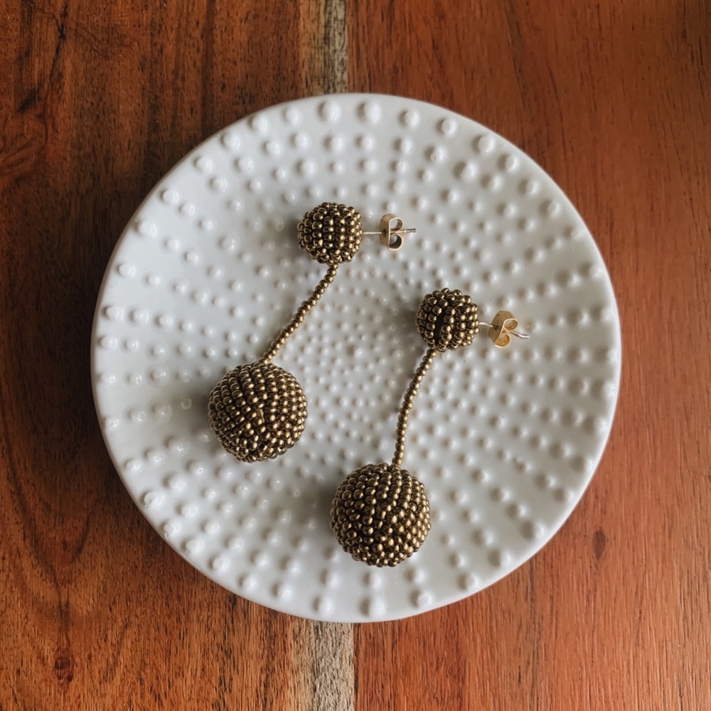 Gold Beaded Party Earrings by Madewell